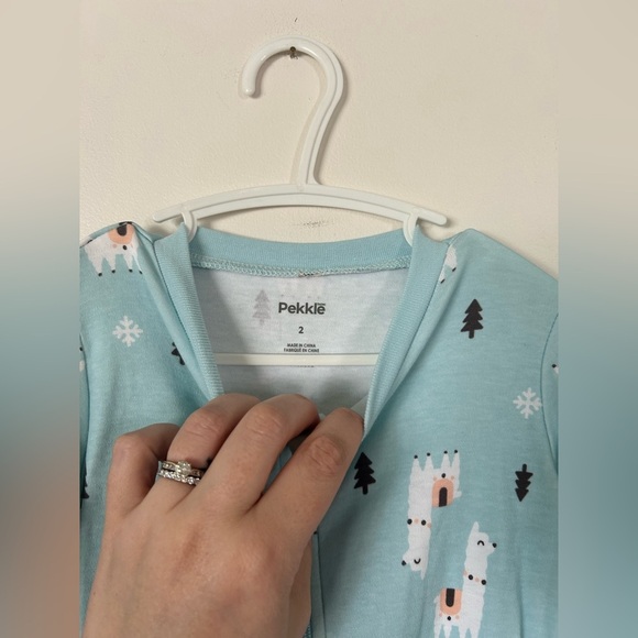 Pekkle Blue Llama Footie Pyjamas Size 2 - Picture 4 of 5